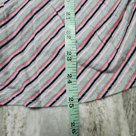 Democracy Tie Front Button Top Women’s XL Multicolor Striped V-Neck Blouse - Picture 9 of 9